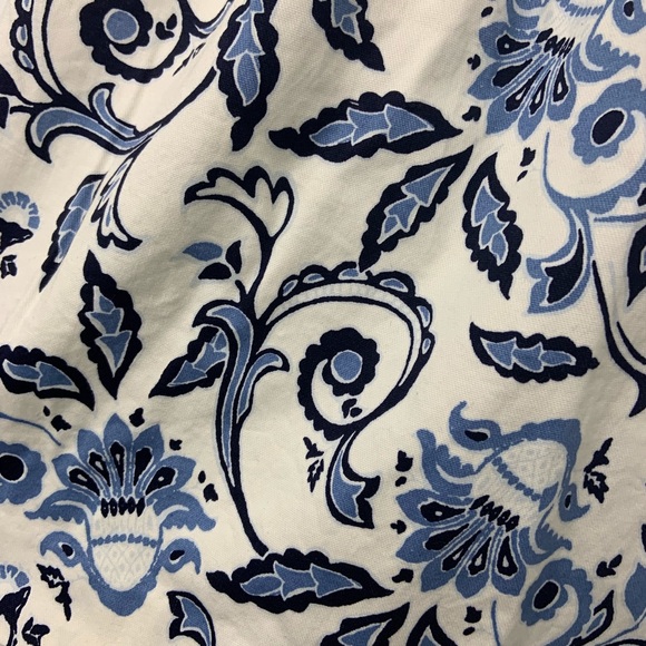 LOFT Blue White Flower A-line Box Pleat Mini Skirt - Picture 3 of 7